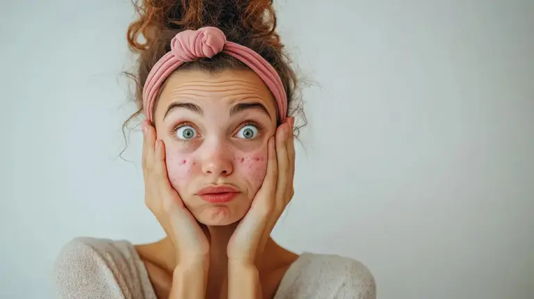 mladá žena s akné na tvári