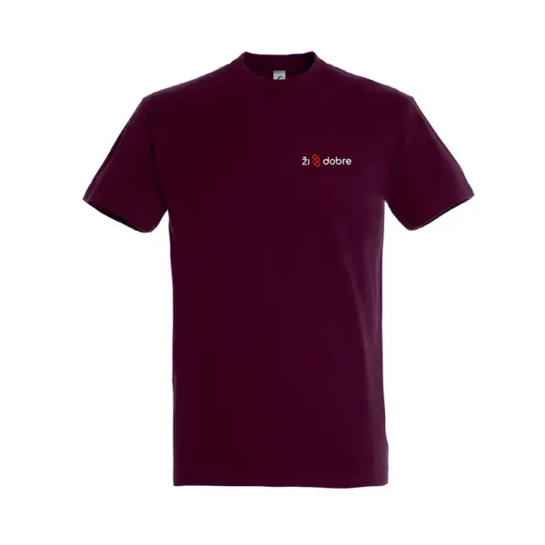 Bordové tričko s malým logom Ži Dobre