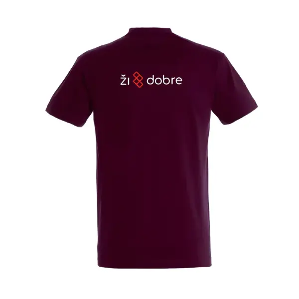 Bordové tričko s logom Ži Dobre na chrbte
